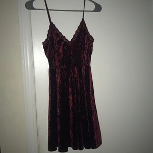 Wine velvet dress